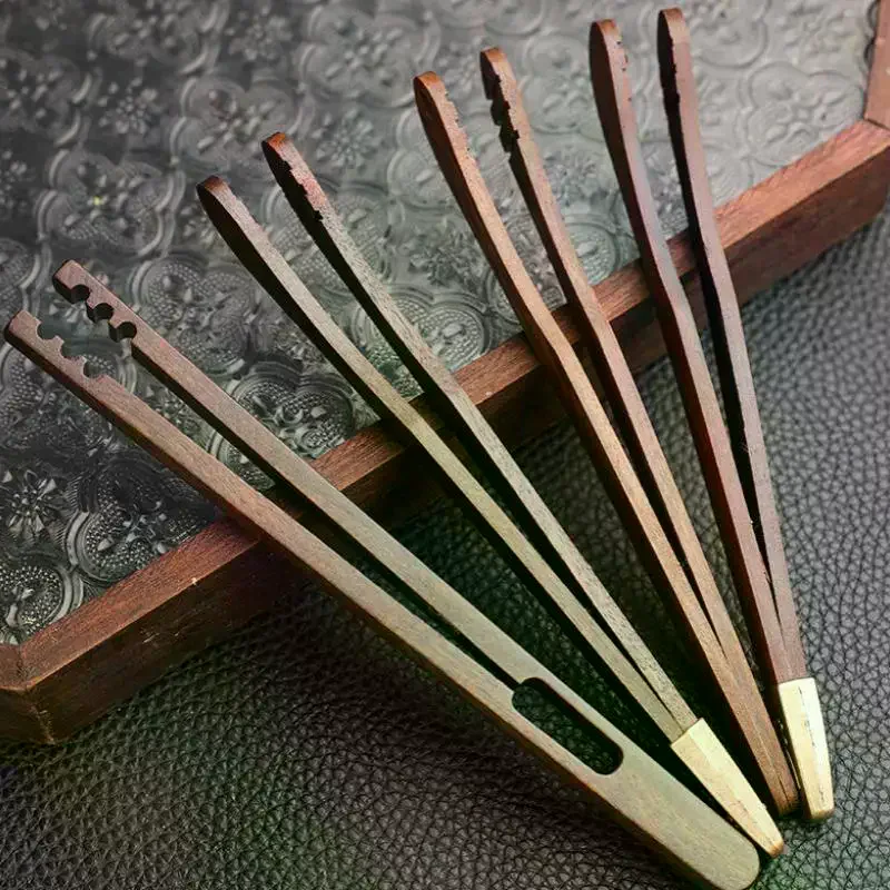 Clip Convenient Ebony Alloy Tea Tweezers Tweezer Bamboo Wooden Tea Clips Versatile Single Or Multiple Tea Clip Tongs Teacup