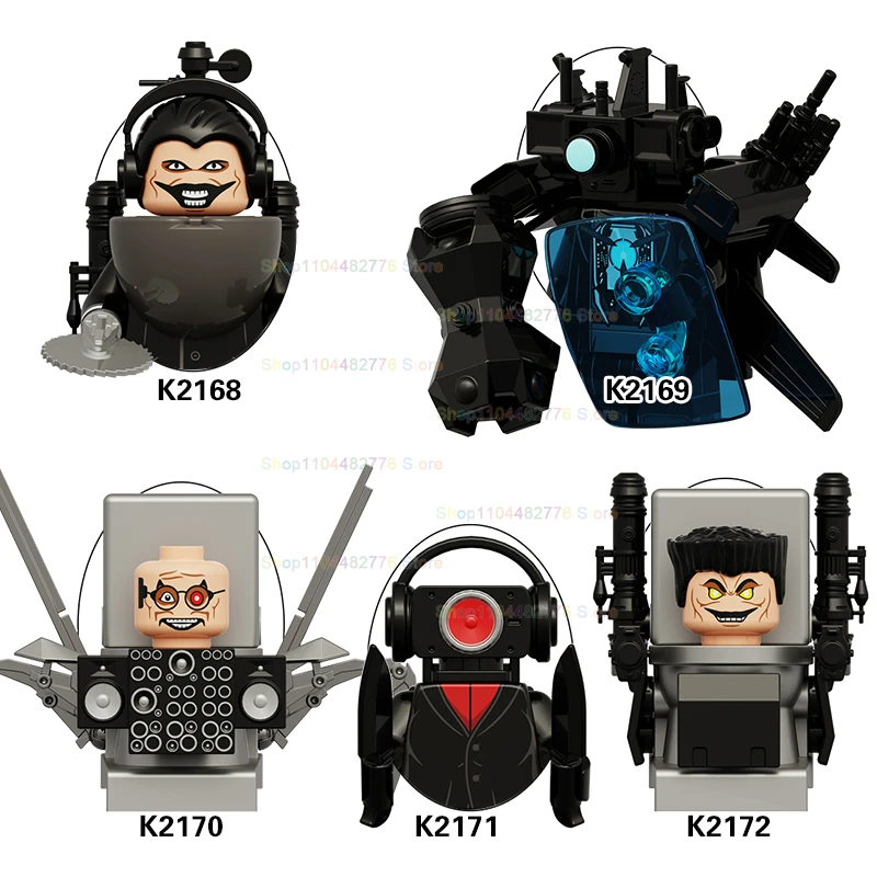 Anime Cartoon Bricks Skibidi Wc Model Baksteen Cameraman Wc Man Educatief Kinderen Monteren Figuur Bouwstenen Actie Speelgoed