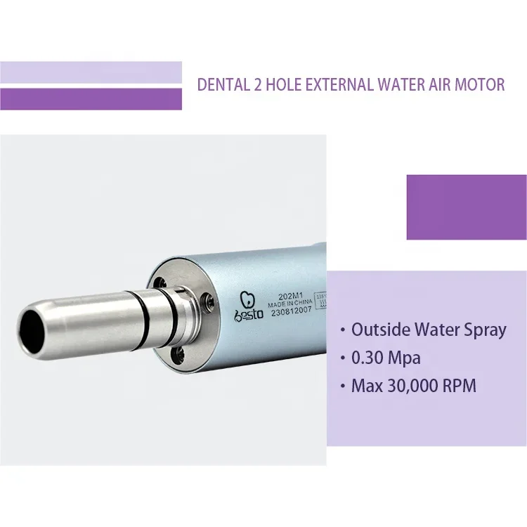 Profesjonalny silnik pneumatyczny z 2/4 otworami do mikrosilnika rękojeści o niskiej prędkości Przenośny silnik pneumatyczny ze stali nierdzewnej