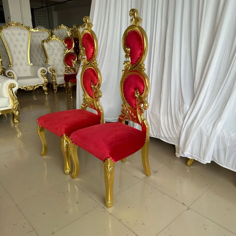 Factory direct sales king and queen high back treasure seat royal luxury wedding chair hotel lobby image chair