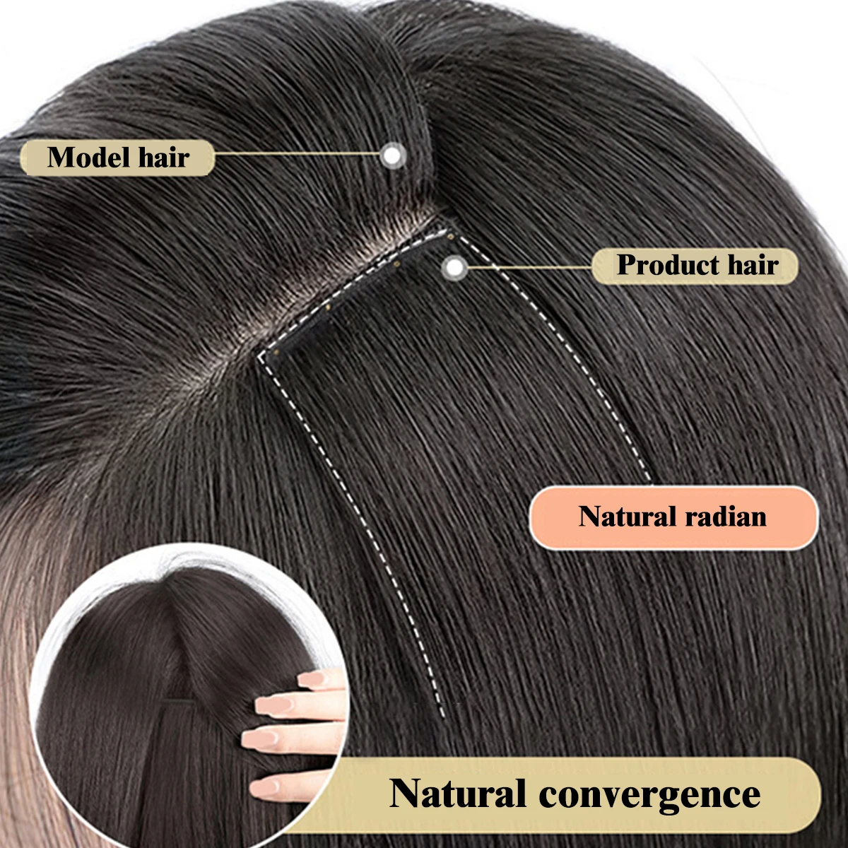 Natuurlijke verbinding synthetisch 4-delig/set lang steil haar pruik vrouwelijk onzichtbare naadloze haarverlenging damescliphaar