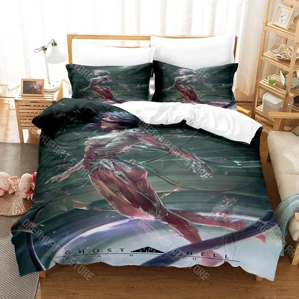 2026 3D Print Ghost In The Shell Bedding Set Single Twin Full Queen King Size Bed Set Aldult Kid Bedroom Duvetcover Set 3D Anime