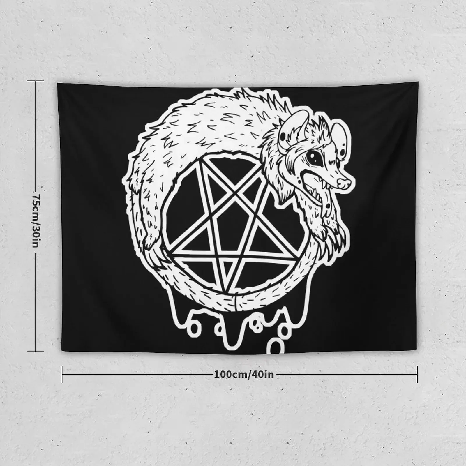 Pentagram Satanic Furry Gothic Possum Tapestry Decoration Bedroom Cute Room Things Tapestry