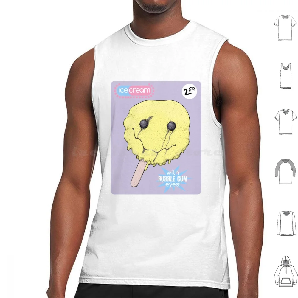 Melty Ice Cream Tank Tops Print Cotton Ice Cream Popsicle Ice Cream Truck Melty Melting Pastel