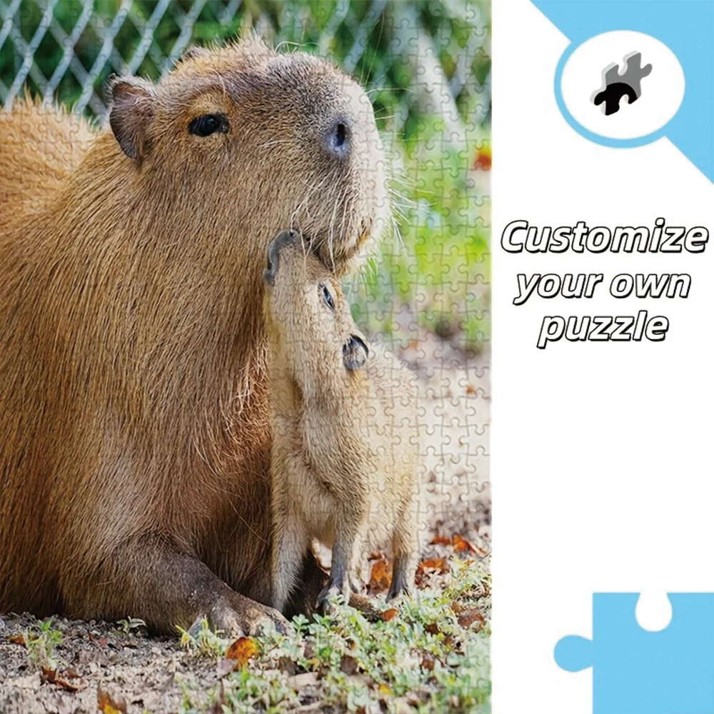 35/300/500/1072pcs Personalized Custom Photo Puzzle Animal Photos Custom Photo Portrait Puzzle Handmade Birthday Gift