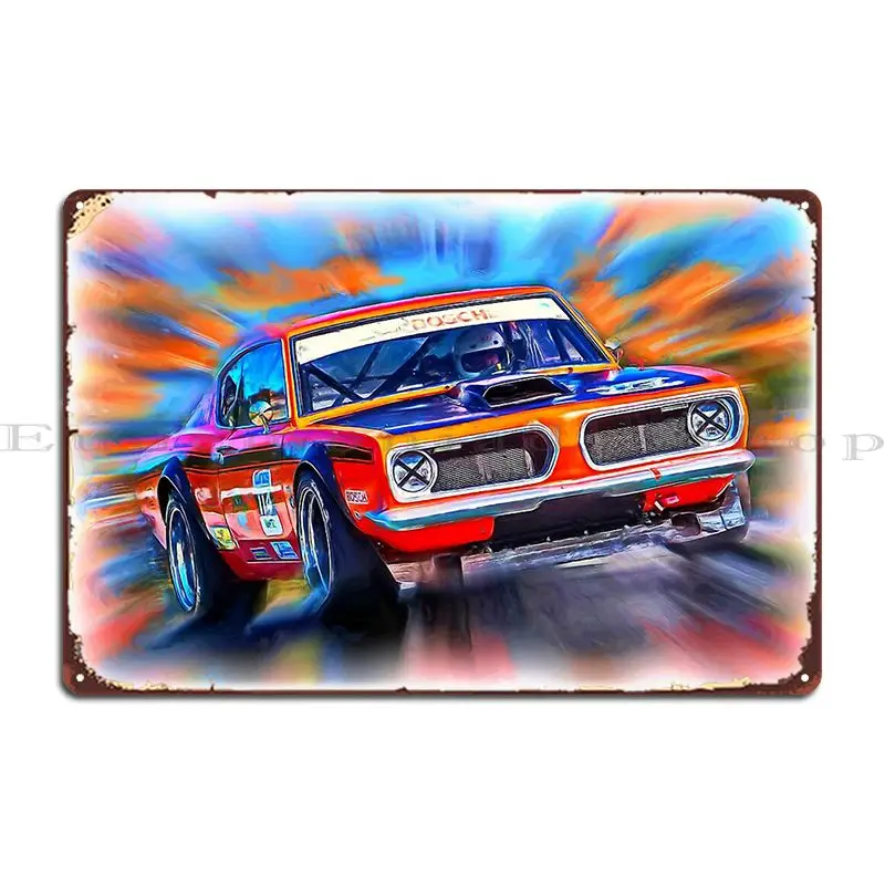 Power Barracuda Metal Plaque Poster Cinema Garage Decoration Club Designer Tin Sign Poster