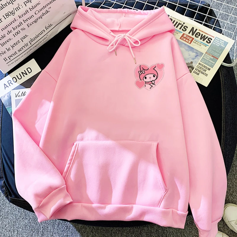 

Women Manga Y2k Sweatshirts Fashion Pullover Clothes Kawaii Melody Hoodie Sweatshirt Harajuku Female Hoodies Hoody