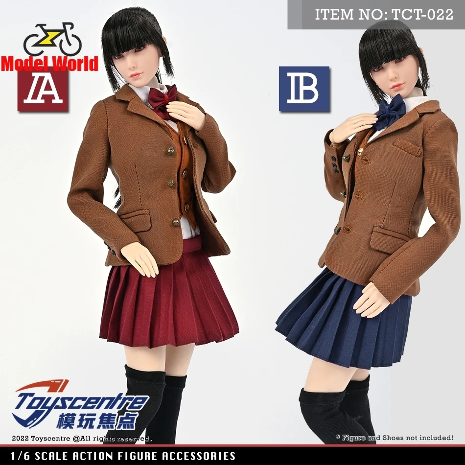 

Toys centre TCT-022A/B 1/6 female clothes JK style school uniform suit skirt fit 12'' action figure body model