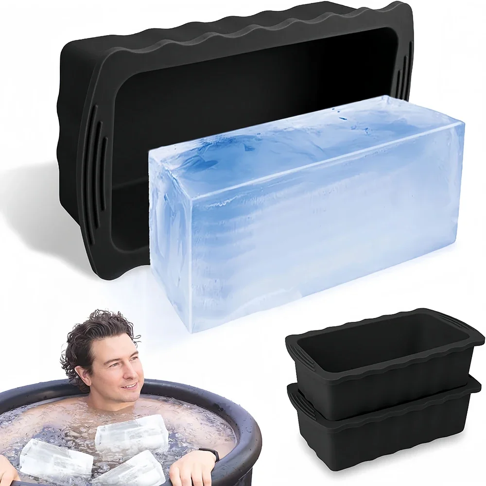 1/3/5PCS Ice Cube Mold Oversized Silicone Ice Crate Efficient Freezing Ice Bath Large Ice Cube Mold Ice Bucket Ice Block Mold