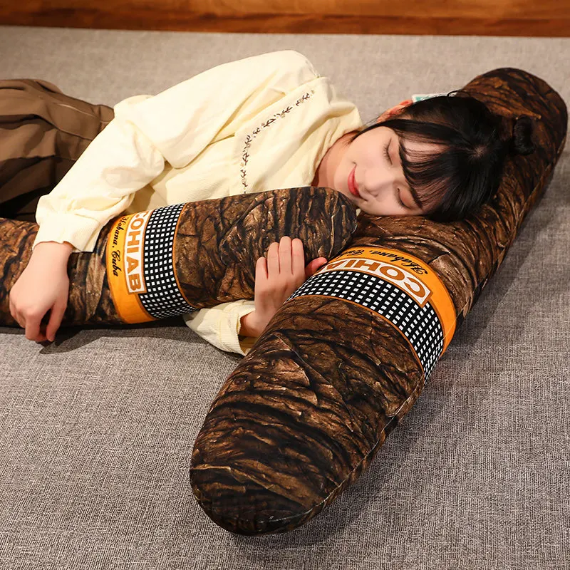 35 ~ 110 cm marrón largo cigarro almohada de felpa relleno dormir pierna soporte compañero hombres regalo de cumpleaños