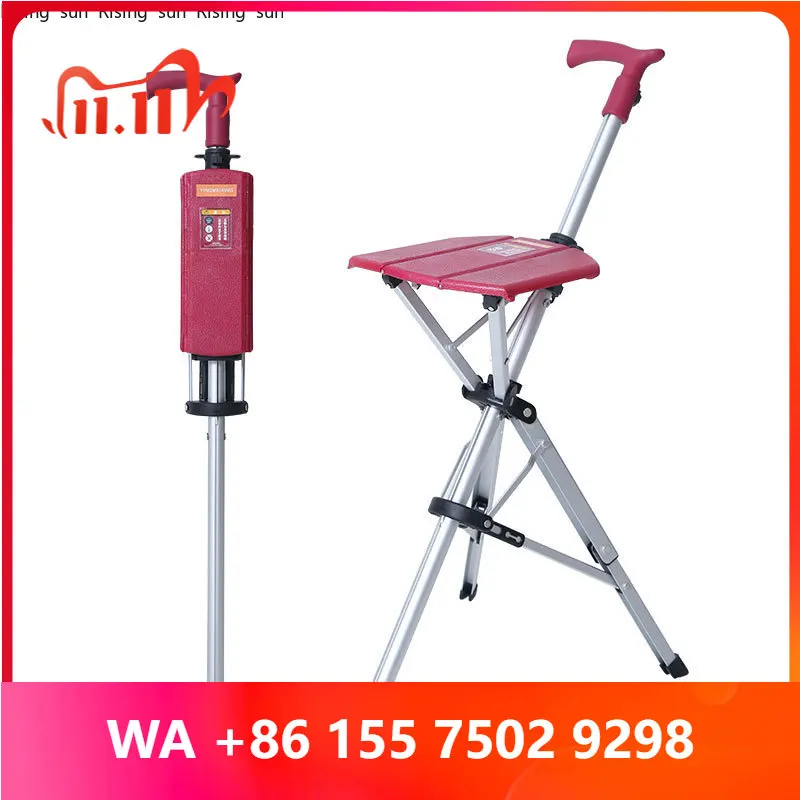 Outdoor Camping Wing Stick Folding Crutch Chair Cane with Seat for Camping