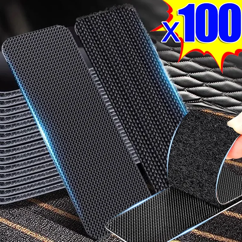 100/2pcs Carpet Fixing Stickers Double High Adhesive Car Fixed Patches Non-slip Mat Home Floor Foot Mats Non-slip Grip Tapes New