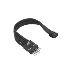 Dupont Mini USB 2.0mm 10Pin żeńskie do Dupont USB 2.54mm 9Pin męskie przedłużacz kabla zasilającego do płyta główna do komputera 12cm