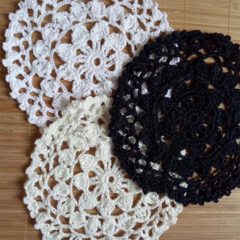 18cm NEW cotton placemat cup coaster mug kitchen Christmas dining table place mat cloth lace Crochet tea coffee doily dish pad