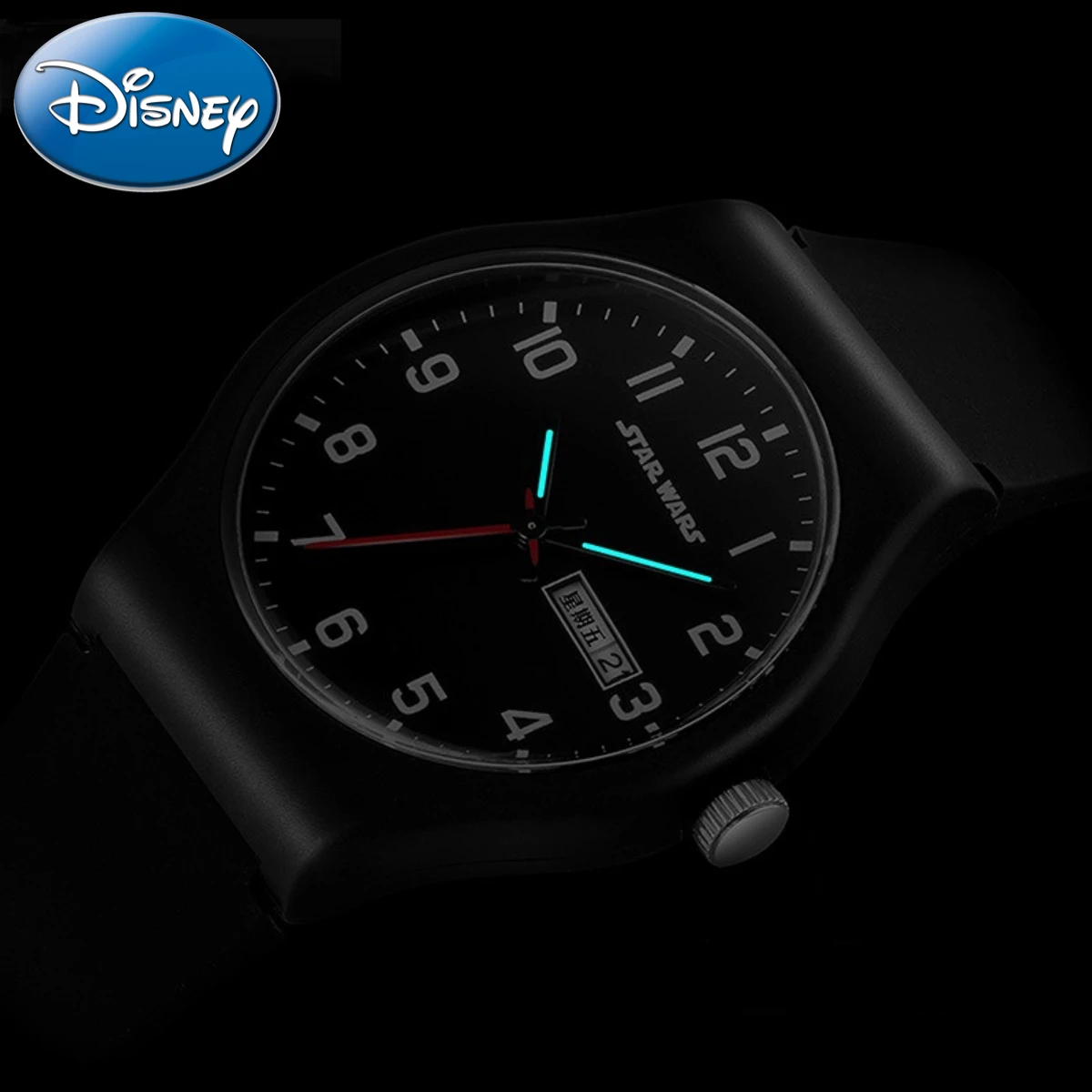 Disney Mickey Calendário Duplo Eletrônico Moda Quartz Watch Boy Impermeável Masculino Relógio Gift Box Relogio masculino