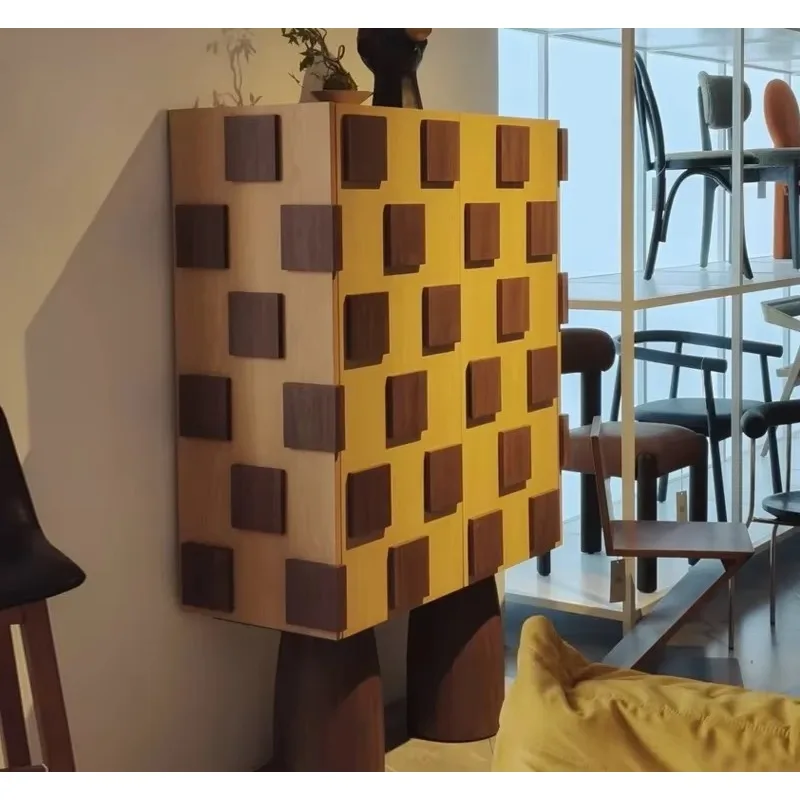 خزائن زخرفية حديثة من الخشب الصلب متطابقة الألوان، وخزائن تخزين #3