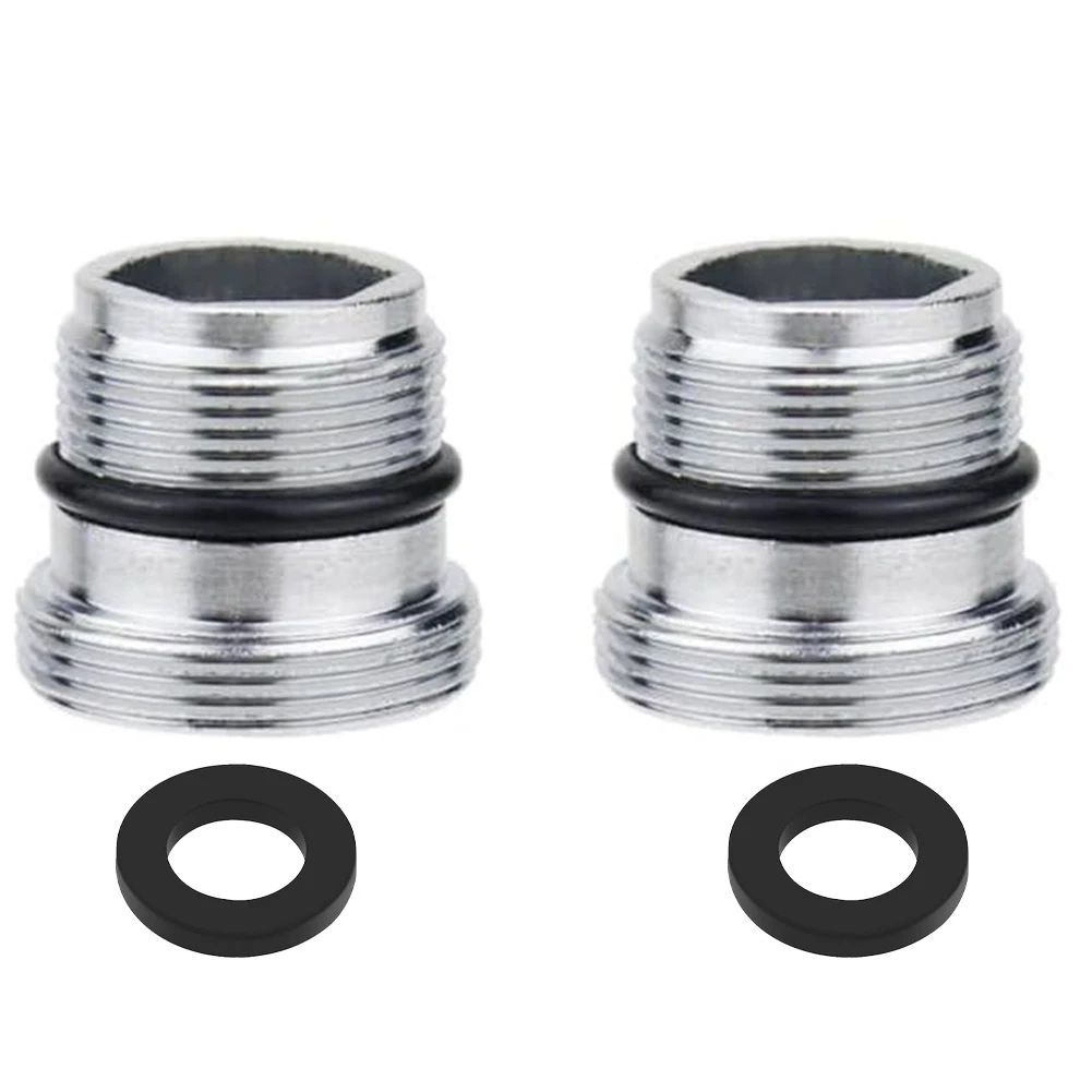 Silver Male Thread Male Thread Water Tap Adapter Chrome-plated With Rings Rings Male Thread Bathroom Accessories