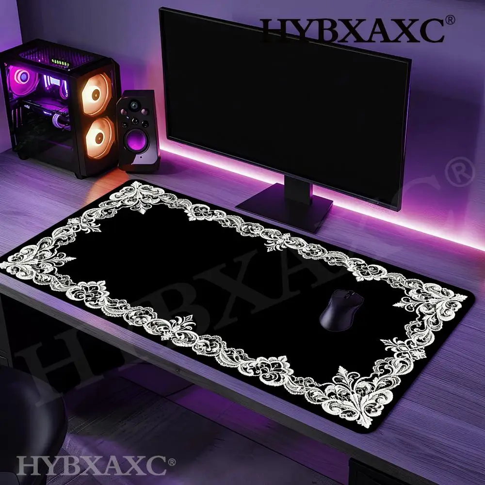 

HYBXAXC Gothic Lace Mouse Pad, Victorian Aesthetic White Embroidery Mouse Pad, Dark Coquette Pad, Minimalist Occult Office Decor