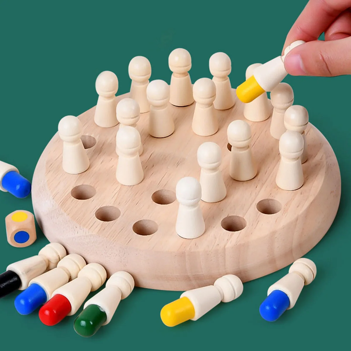 Kids Wooden Memory Chess Board Game Color Match Stick Puzzles Cognitive Learning Educational Toys for Children