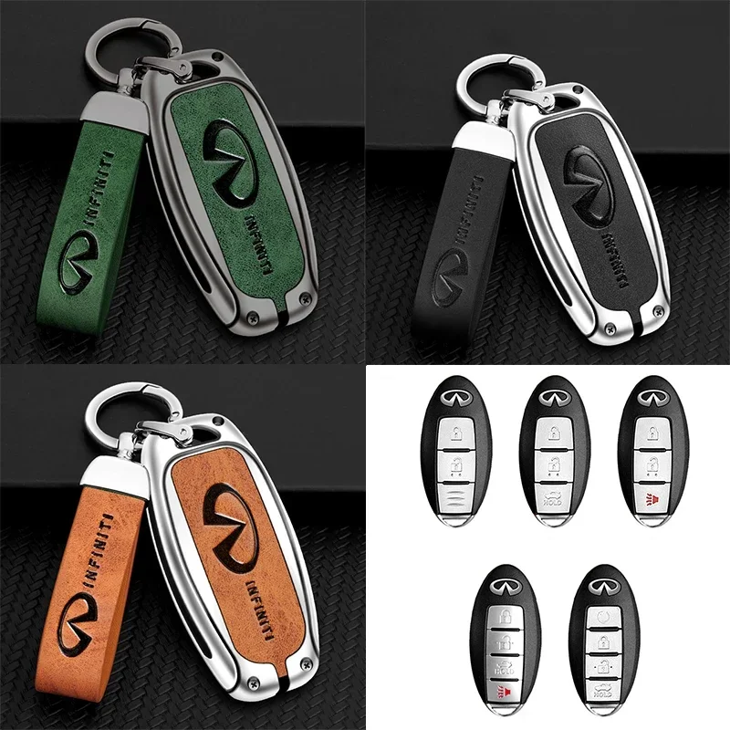 Zinc Alloy Car Remote Key Full Cover Case Fob For Infiniti Q50 Q60 Q70 QX50 QX60 QX70 G25 EX FX JX35 FX25 FX35 EX35 FX37 JX35