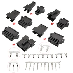 10Set JST SM Wire Connector Plug Housing Metal Terminal Pin JST SM2.54 Pitch 2.54mm 2/3/4/5/6/7/8Pin Female Male Header Connecto