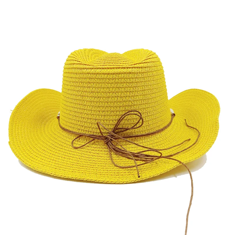 Cowboy Hat Straw Hat 2023 Summer Punk Chain Straw Hat Men\'s Gentleman Women\'s Jazz Cowboy Hat Straw Hat Sun Hat Sombrero