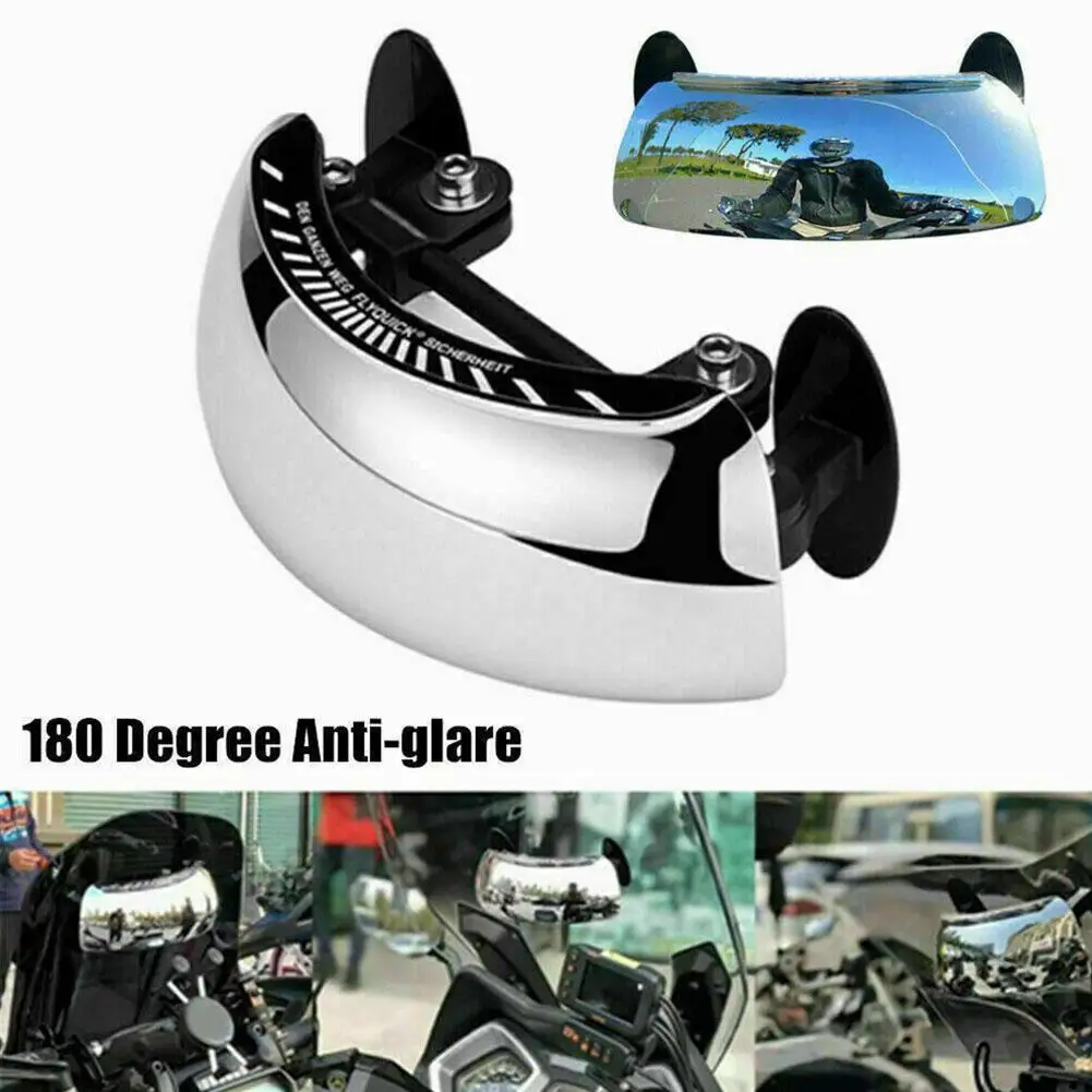 Motorcycle Windscreen 180+ Degree Blind Spot Mirror Wide Angle Rearview Mirrors Small Rear View Mirror For BMW Yamaha