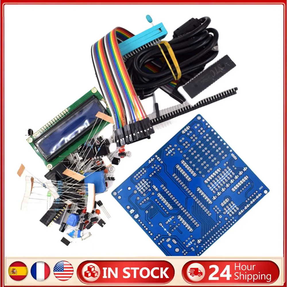

51 Microcomputer Module Electronic Component STC89C52 DIY Learning Board Kit Accessories Learning Board