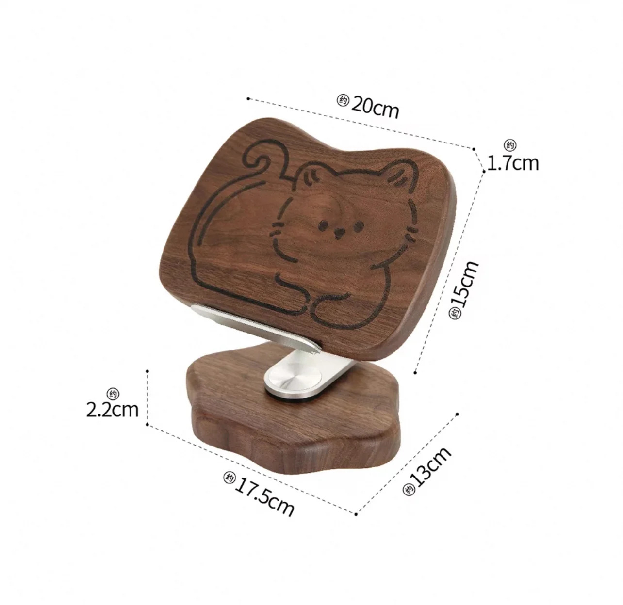 Черное ореховое дерево подходит для планшета iPad, специальная подставка, настольная офисная игра, складная на 360° °   вращающаяся опорная подставка