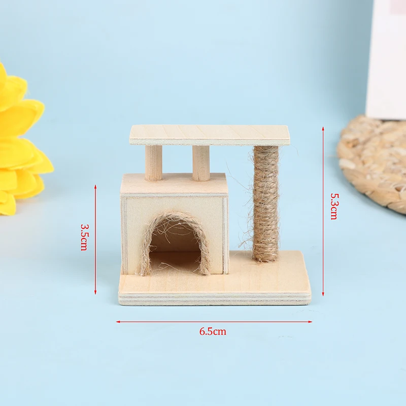 1 Stuk 1:12 Poppenhuis Mini Decoratieve Woonkamer Meubelen Benodigdheden Hout Kat Klimframe Miniatuur Ornamenten