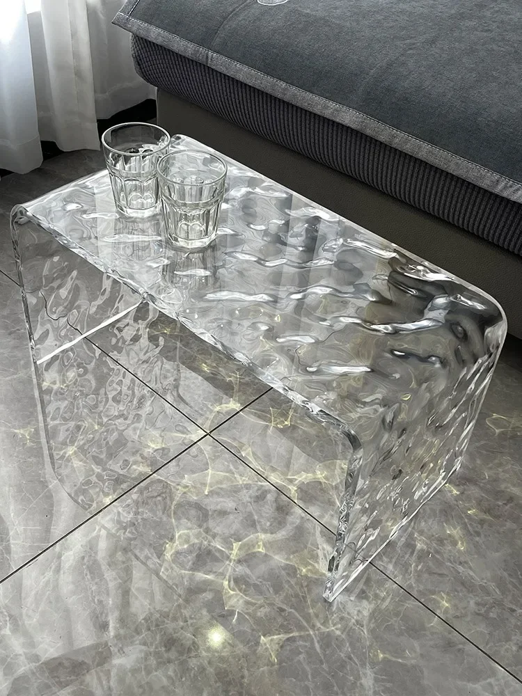 

Transparent Water Ripple Acrylic Living Room Coffee Tables,Home Rectangular Desk,Balcony Bay Window Small Table Furniture