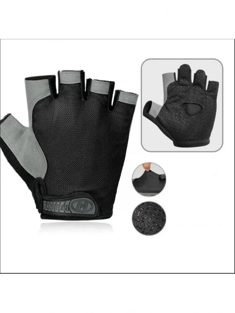 AliExpress NONE 1Pair Gym Gloves Fingerless Gloves Anti-Slip Shock-Absorbing Gloves Sports Gloves for Training Lifting Weight Cycling