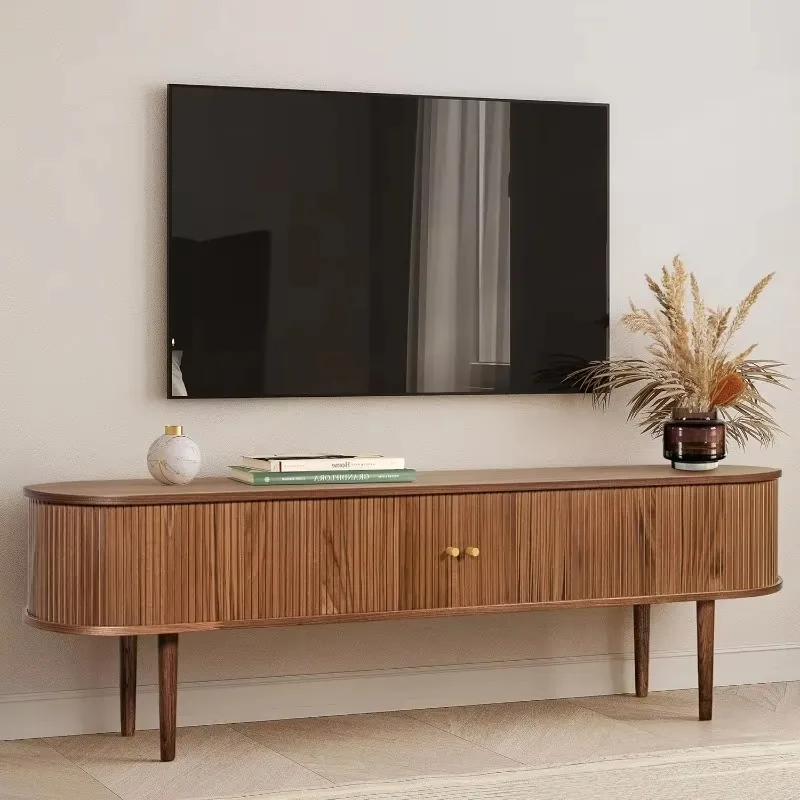 TV Stand with Storage and Shelves Designed to fit. Wood Entertainment Center for Living Room and Bedroom