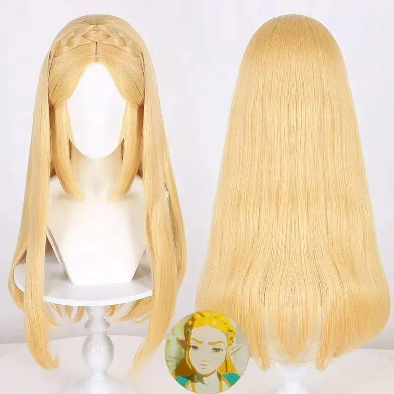 

Anime Coser Princess Cosplay Wig Yellow Synthetic With Styling Wig Heat Resistant Fiber High Quality Wig Halloween Party Use
