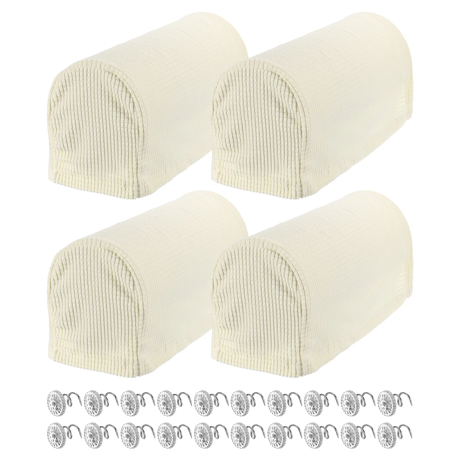 4 Sets Stretch Armrest Covers Armchair Anti-Slip for Chairs Sofas Couch Arm Covers Recliner Sofa 2 Set w/Twist Pins