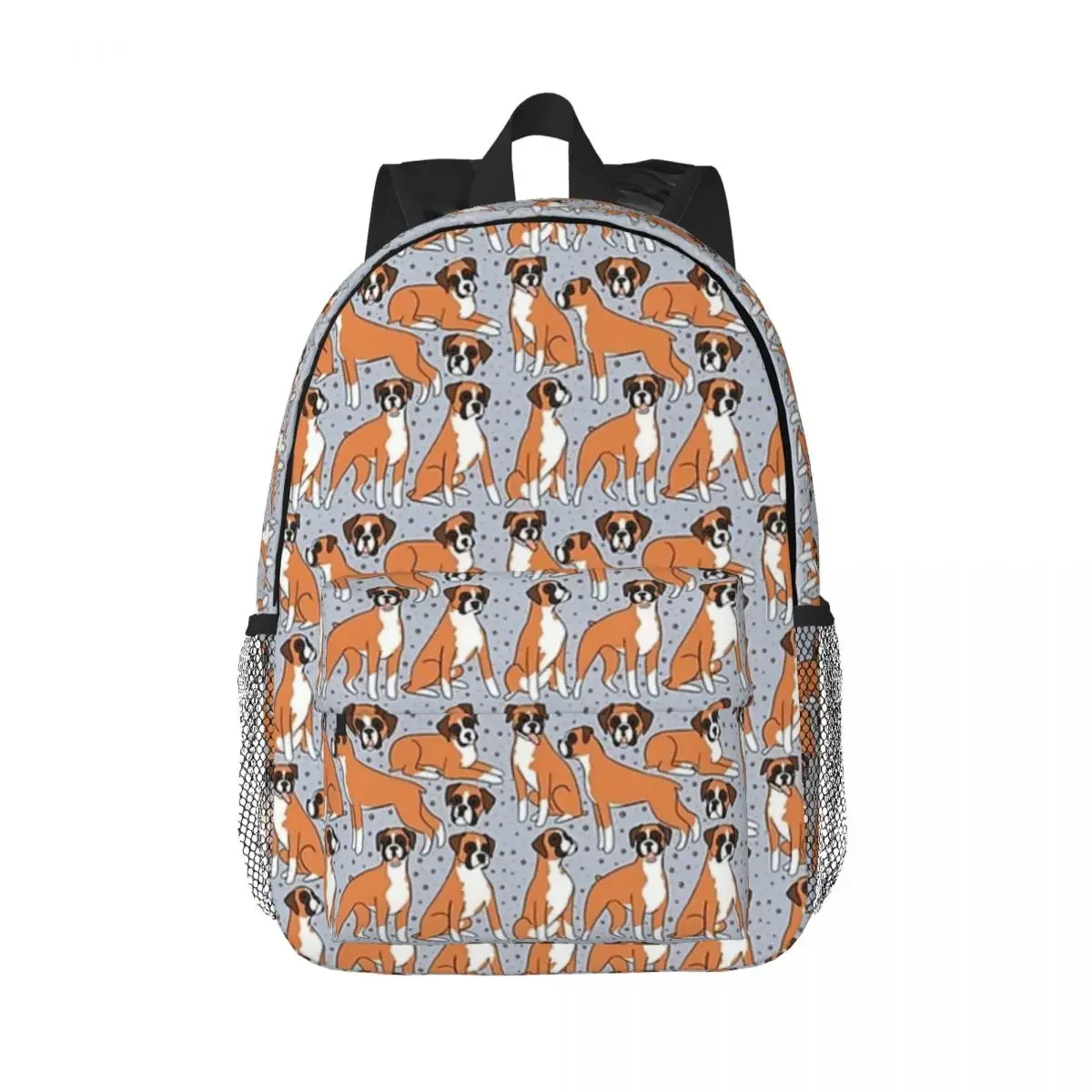 Boxer Dog Illustration Pattern Backpack Boy Girl Bookbag Cartoon Children School Bag Travel Rucksack Shoulder Bag Large Capacity