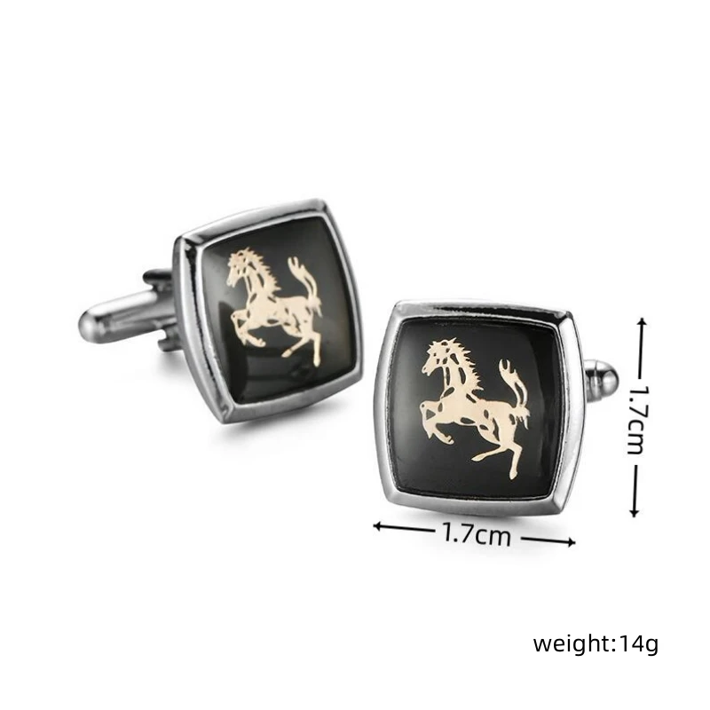 Men\'s French shirt cufflinks Classic style Square horse cufflinks Fashion clothing accessories Wholesale