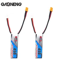 2PCS GAONENG GNB 450mAh 2S 7.4V 80C/160C Slender Lipo Battery with XT30 Plug for FPV Racing Drone RC Quadcopter VS Tattu