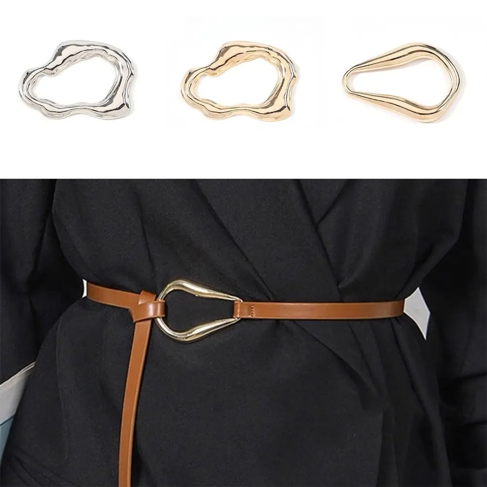 

8PCS Irregular Shape Clothing Accessories Buckles Diy Accessories Gold and Silver Swimsuit Decorative Buckle Alloy Belt Buckle