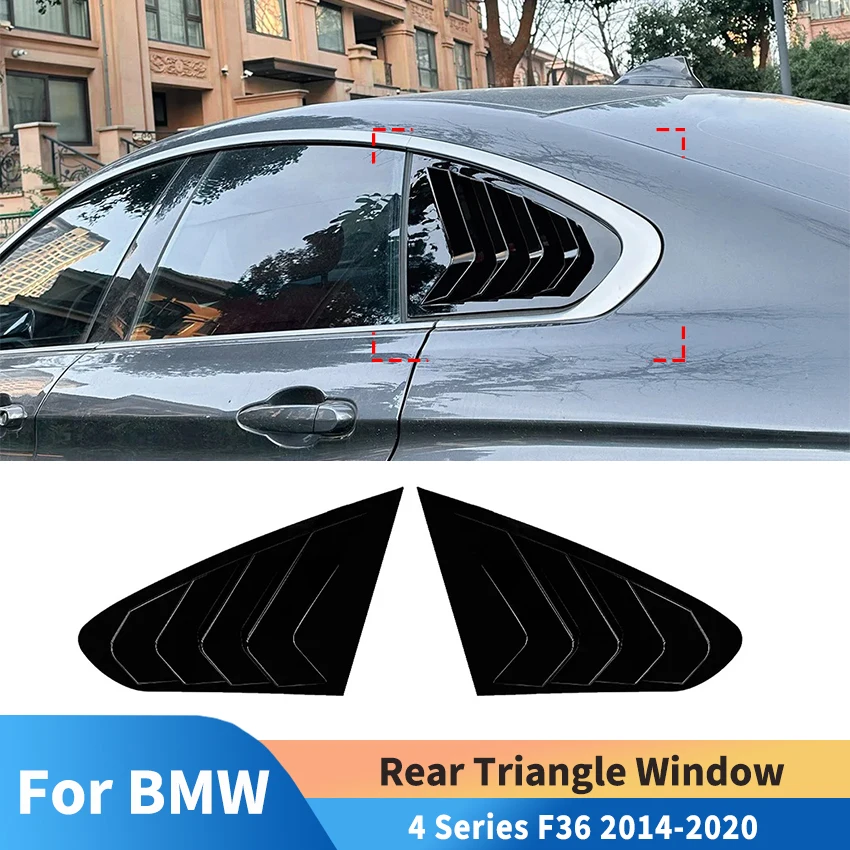 

Side Shutter Cover Trim for BMW 4 Series F36 2014-2020 Rear Window Blinds Side Tuyere Louvers Shark Gill Shaped Rear Window