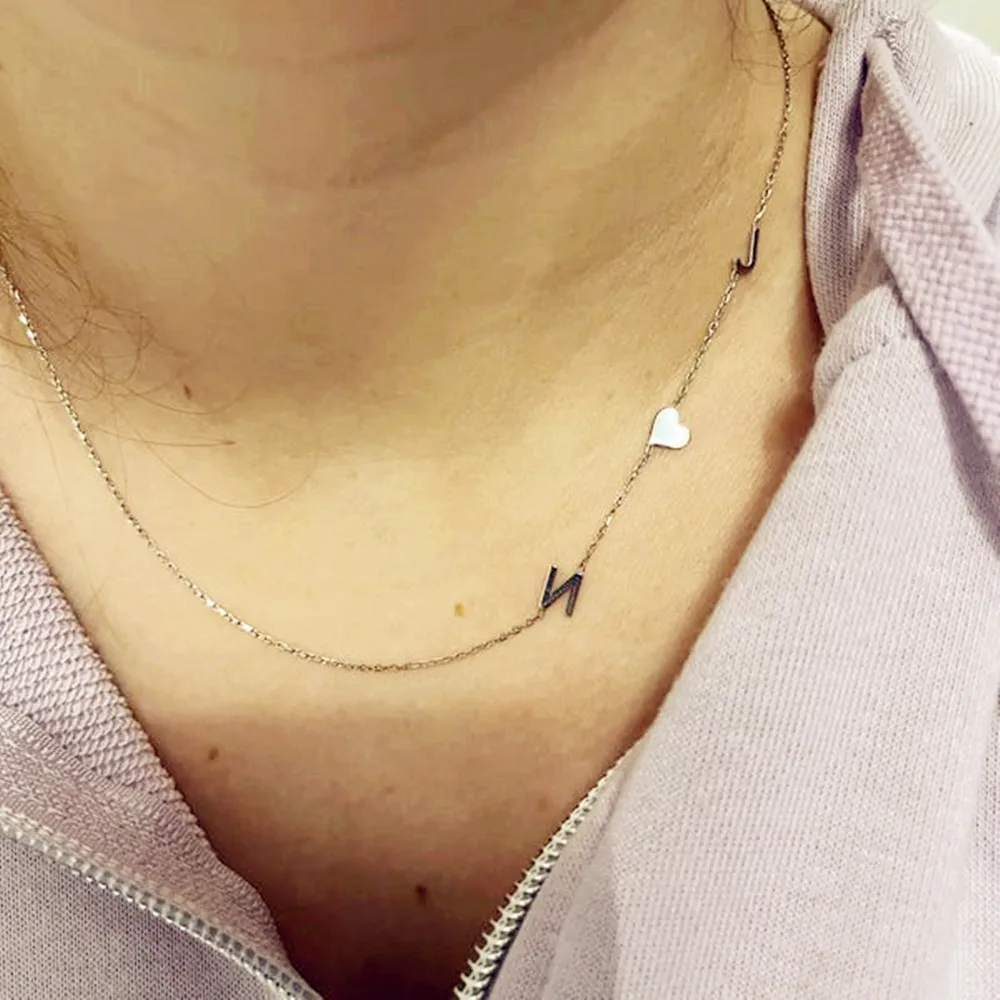 

Custom Personalized 26 Initial Letter Necklace Handmade Jewelry Stainless Steel Choker Charm Best Friend Birthday Gift