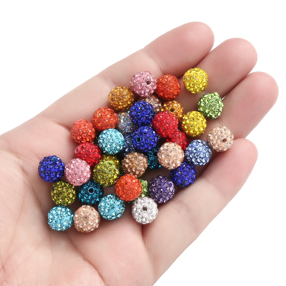 10mm 10/20/50pcs Charm Clay Disco Ball Crystal Spacer Loose Beads For Jewelry Making DIY Necklace Bracelets Pendants Accessories