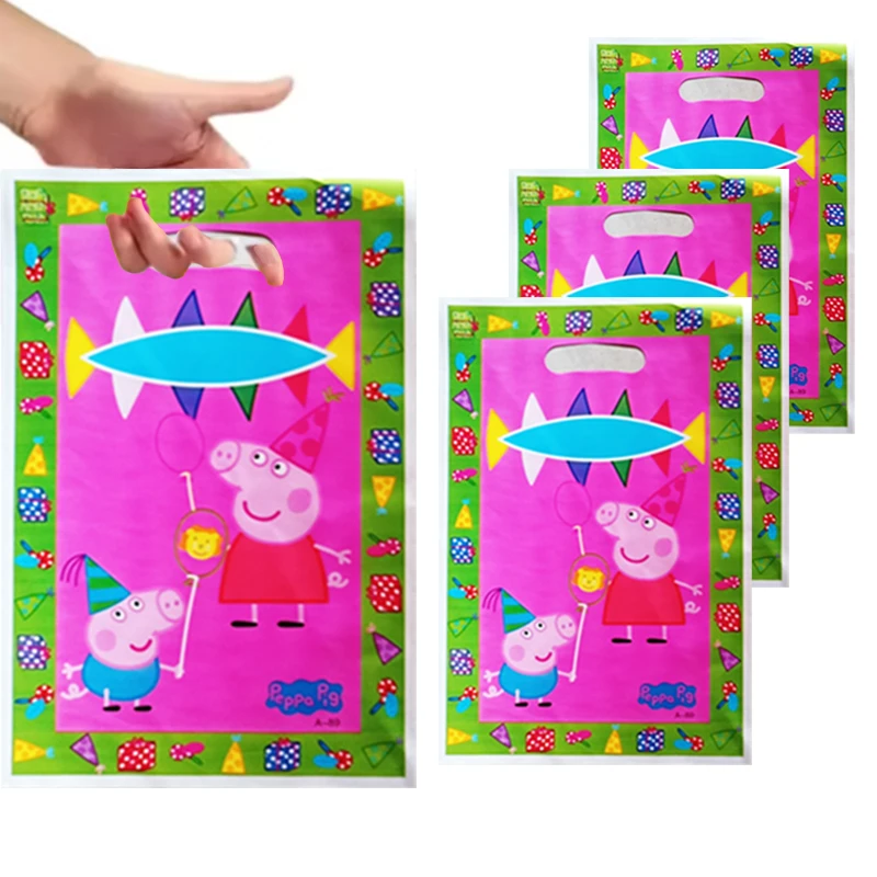 Peppa Pig Gift Bags Birthday Party Decoration Page Goody Biscuit Package Candy Bag Baby Shower Kids Boy Gifts Party Supplies