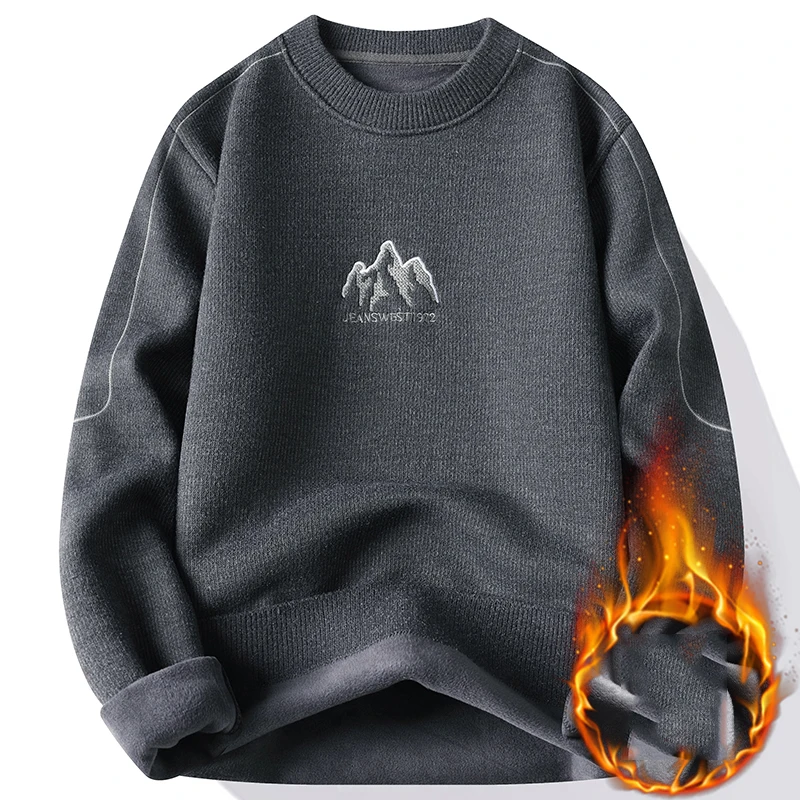 Men's Warm Knitted Sweater Casual Thick Sweater Male Streetwear Pullovers Fashion Clothing Spring Autumn Winter Men Clothing