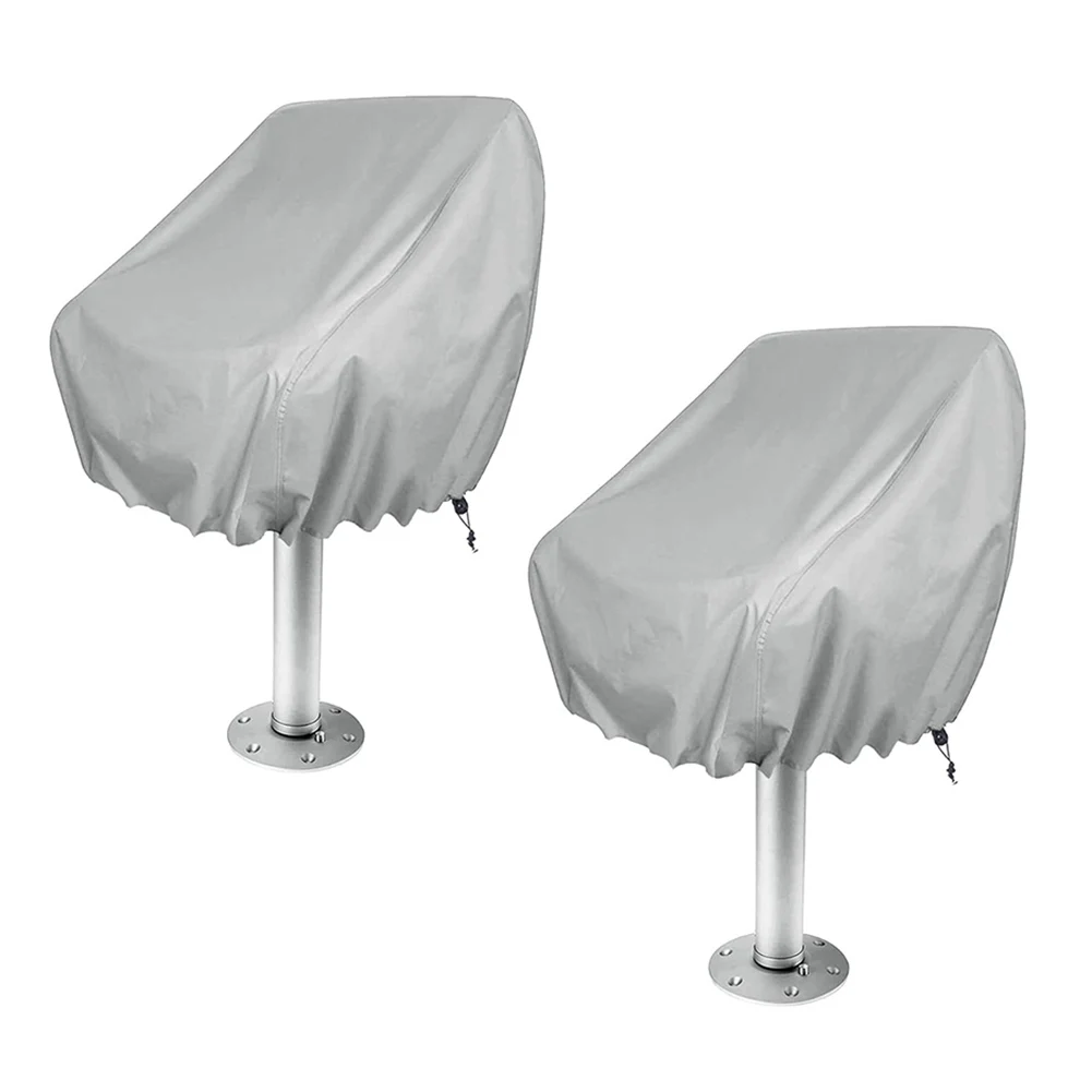 Boat Seat Covers 2 Pack with Waterproof 210D/420D Oxford Fabric and UV Protection for Long Term Defense Against Elements