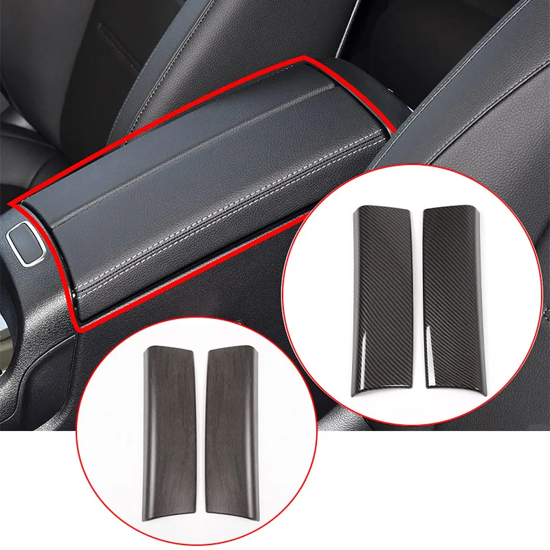 

ABS Carbon Fiber/Oak Wood Grain Car Central Control Armrest Box Cover Trim For Mercedes-Benz B-Class GLA GLB CLC Car Accessories