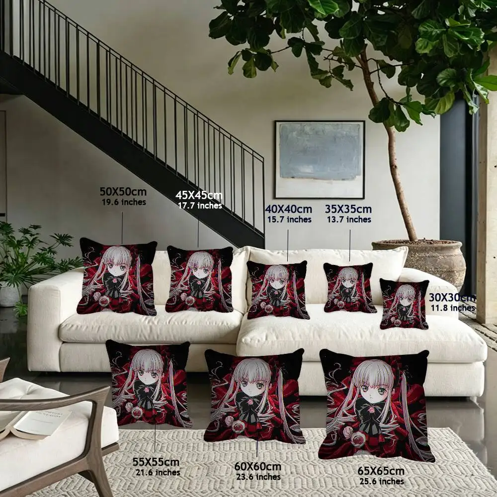 Romantic Anime R-Rozen Maiden Wantage cushion cover soft Pillow Case for Sofa Living Room Home office Decor Protective Covers