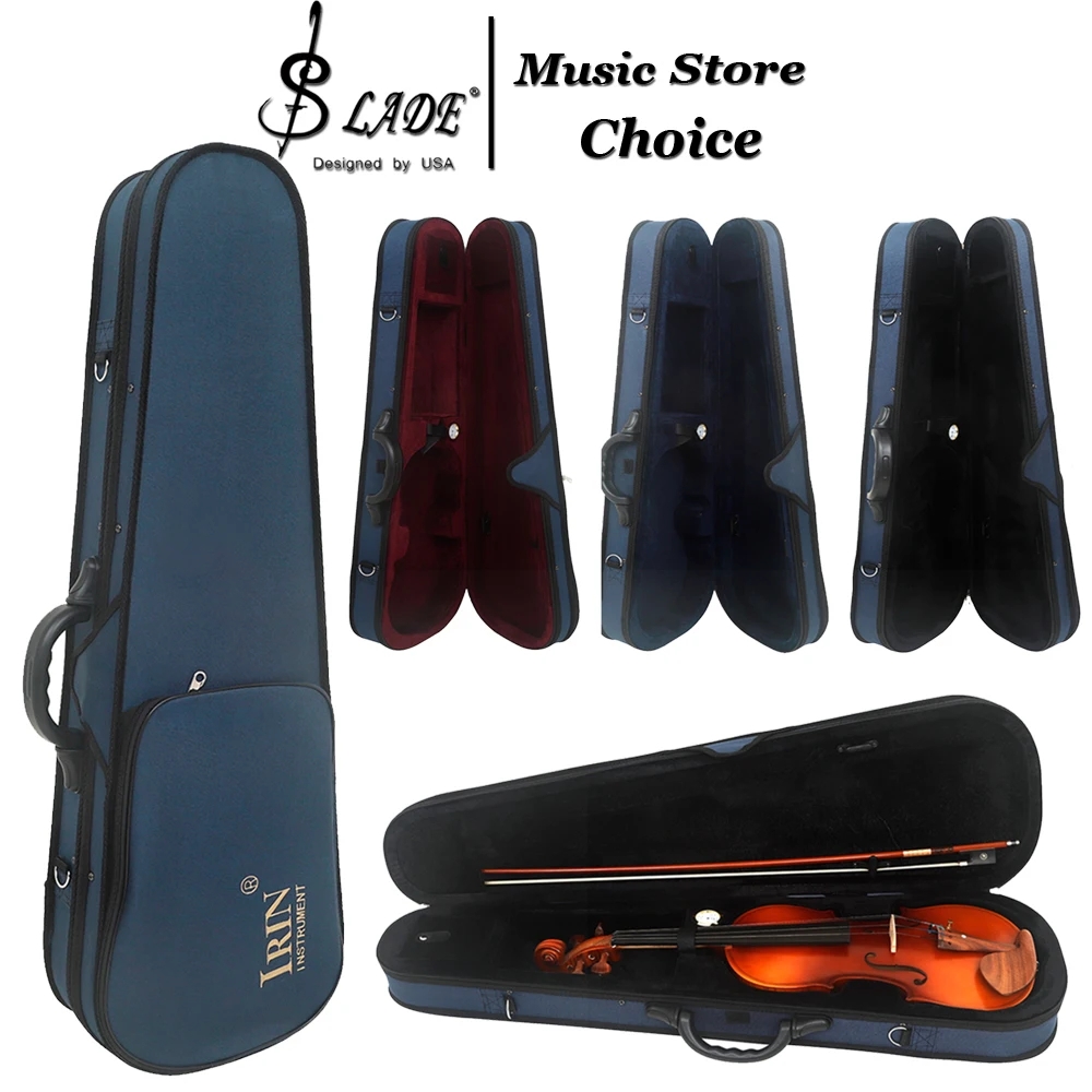 3/4 4/4 Violin Case Box Suitcase Oxford Cloth Fiddle Storage Box with Hygrometer Professional String Instrument Violin Accessory