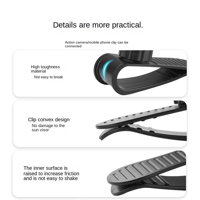 

Stylish-Car Sun Visor Mount For Gopro Hero 12 11 10 ,DJI Osmo Pocket 3/4 Action Camera Accessories