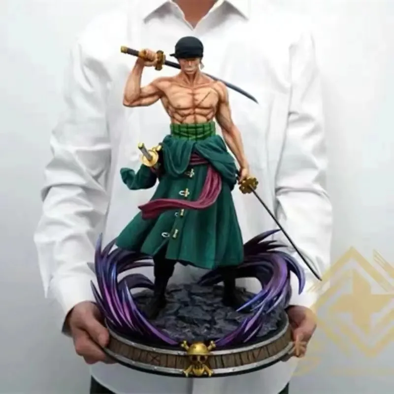 

37cm Anime One Piece Figure Gk Roronoa Zoro Double Head Oversized Mito Stream PVC Action Figure Statue Model Toys Gift